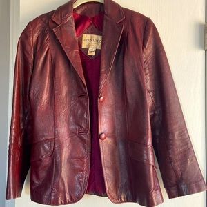 Vintage 80’s Bernardo Burgundy Leather Jacket
